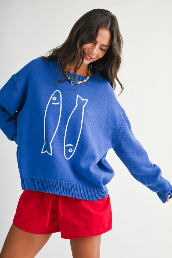 Fish Graphic Sweater