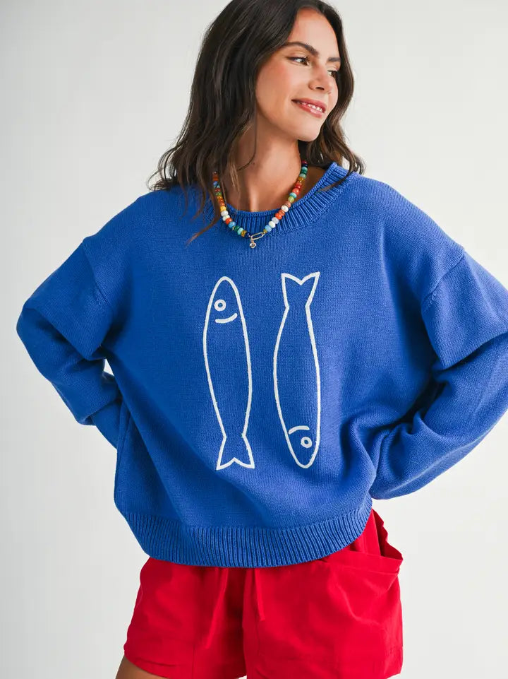 Fish Graphic Sweater