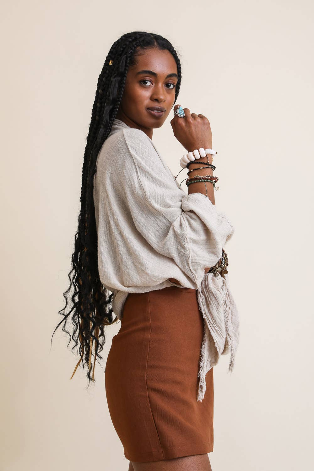 Crinkled Kimono Wrap