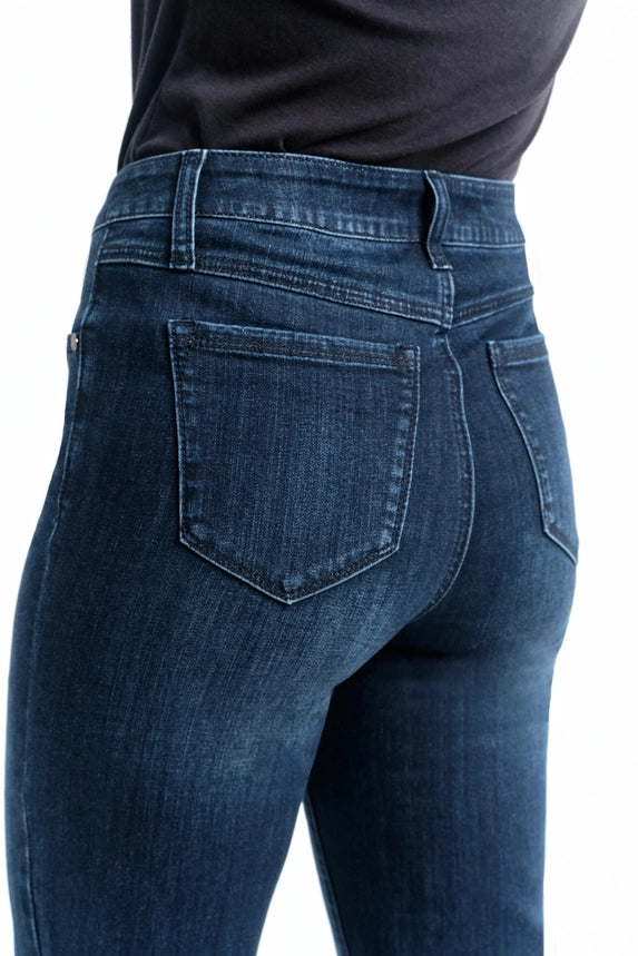 1822 High Rise Demi Boot Jean w/ Frayed Hem