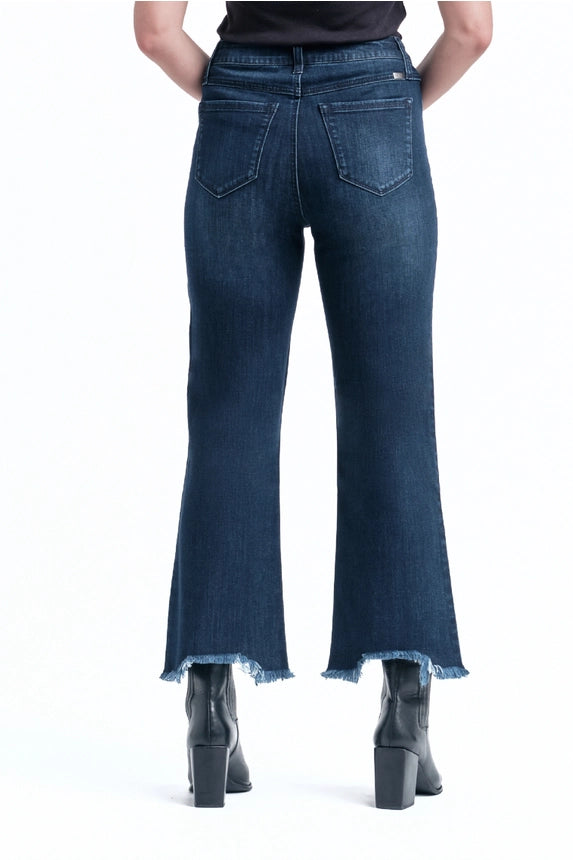 1822 High Rise Demi Boot Jean w/ Frayed Hem