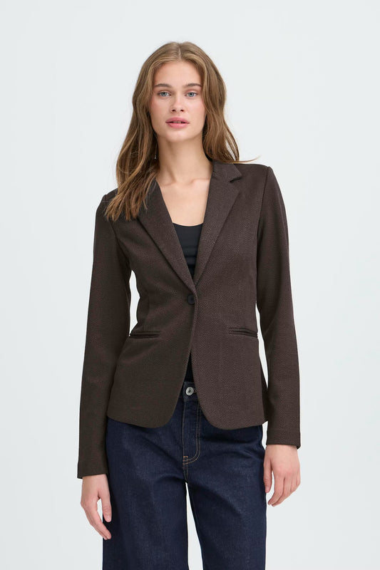 Chocolate Herringbone Blazer