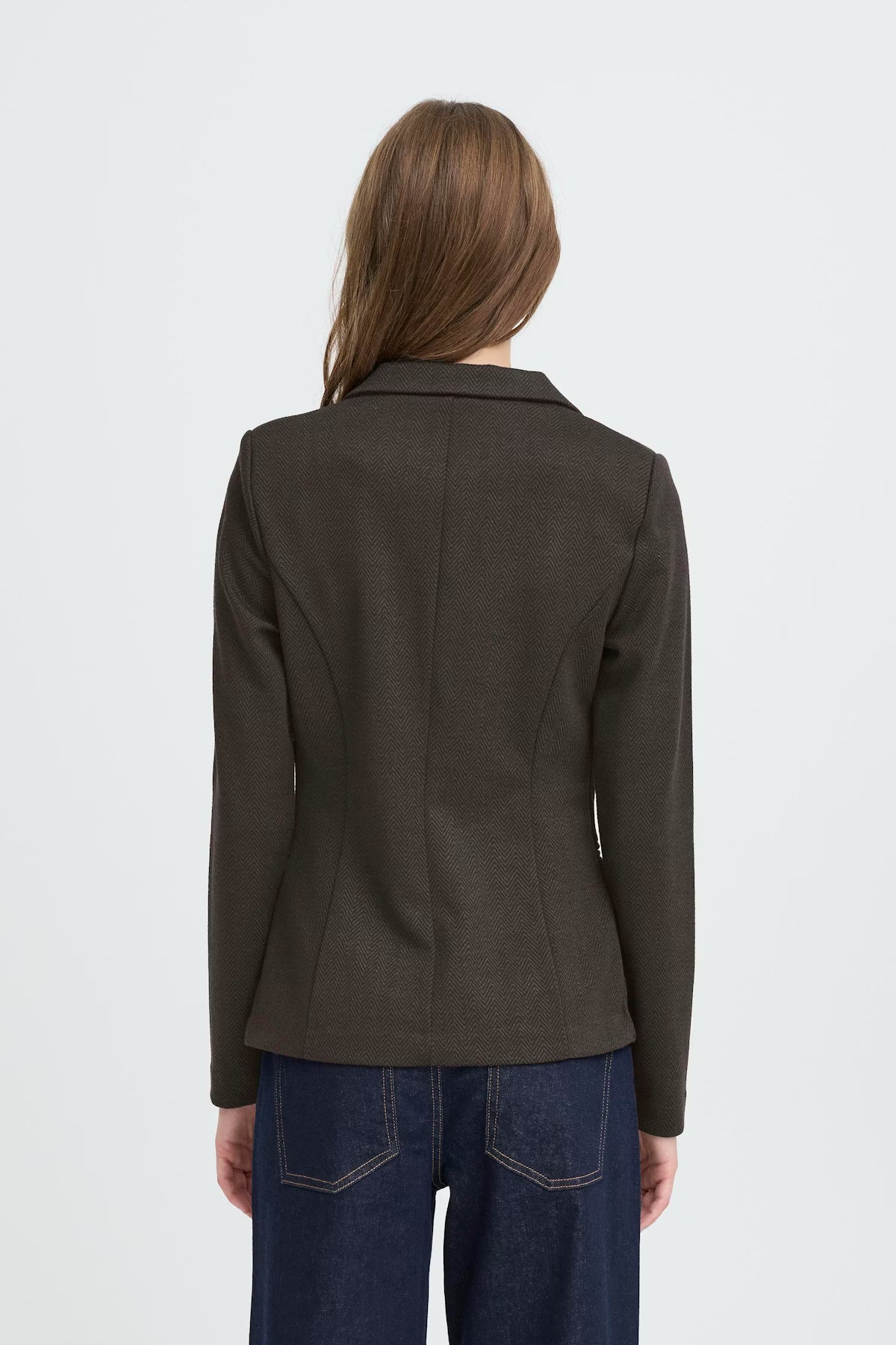 Chocolate Herringbone Blazer