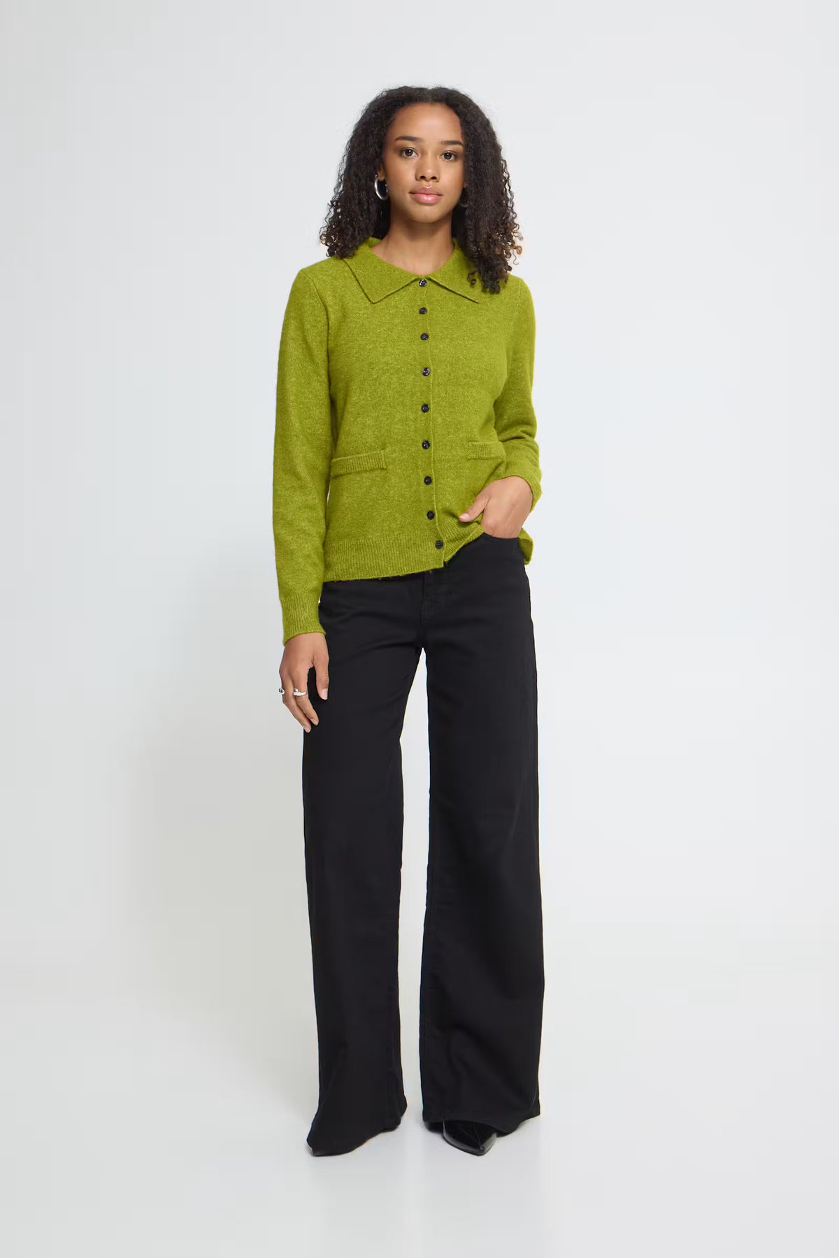 Lime Collared Cardigan