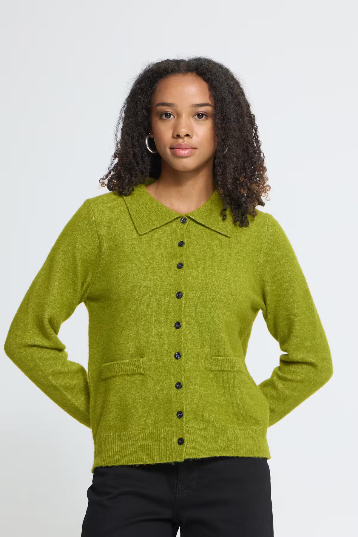 Lime Collared Cardigan
