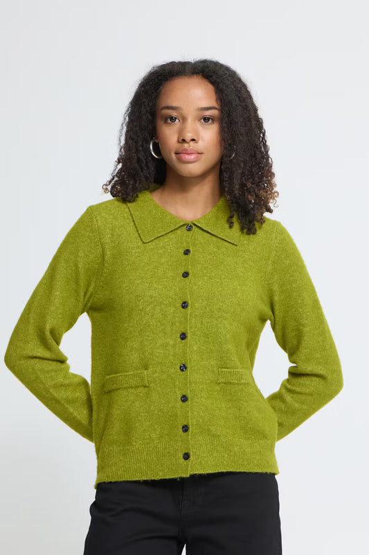 Lime Collared Cardigan