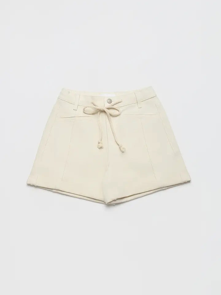 Super High Rise Drawstring Cuffed Shorts