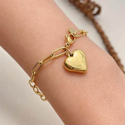 Tarnish Free Heart Bracelet