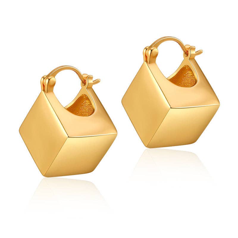 Cube Hoop Earrings