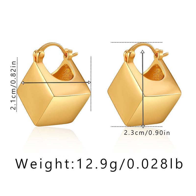 Cube Hoop Earrings
