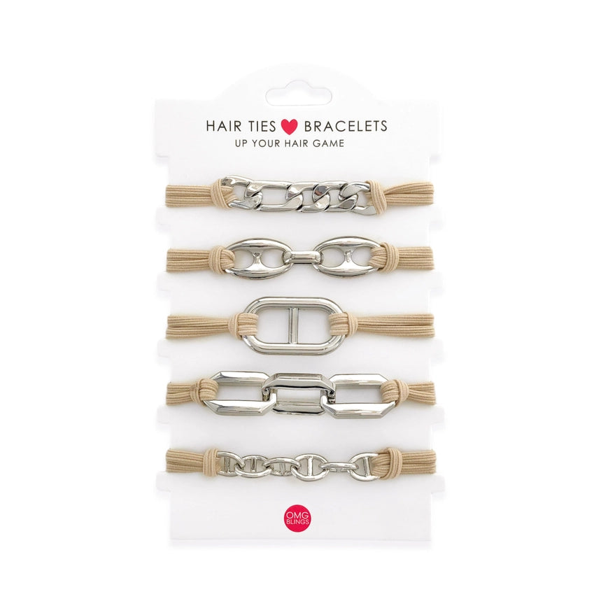5pc Hair Tie - Bracelet Set