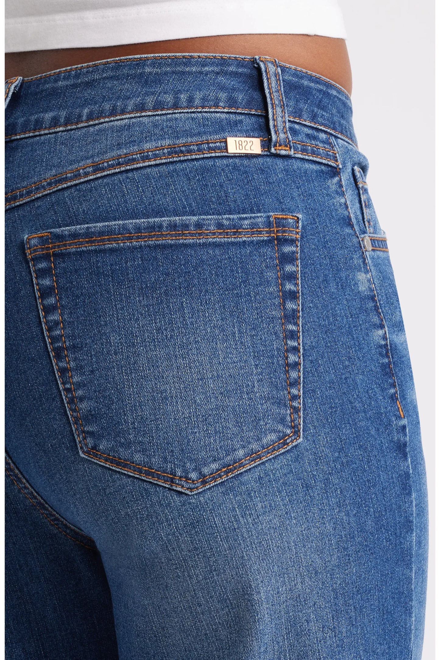 High Waist Cuff Slim Wide Leg Jeans
