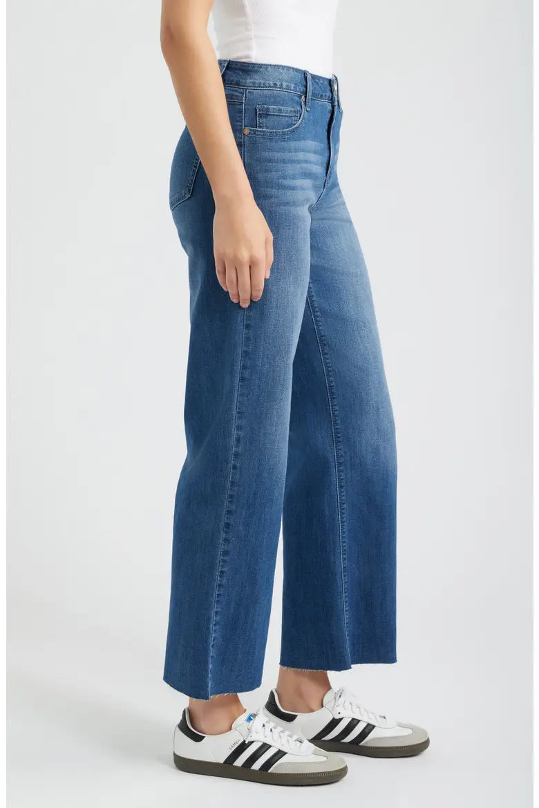 Mid-Rise Slim Wide Leg Jean