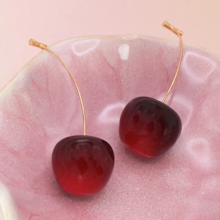 Cherry, Cherry Nice! Resin Cherry Drop Earrings