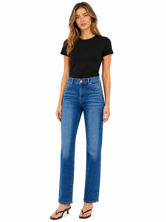 Mid-Rise Straight Leg Jean