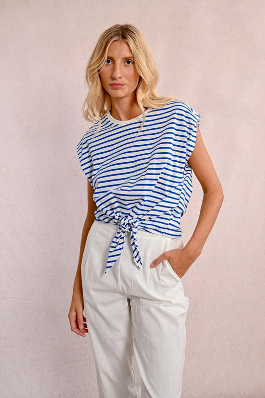 Striped Front Tie Sailor Tee