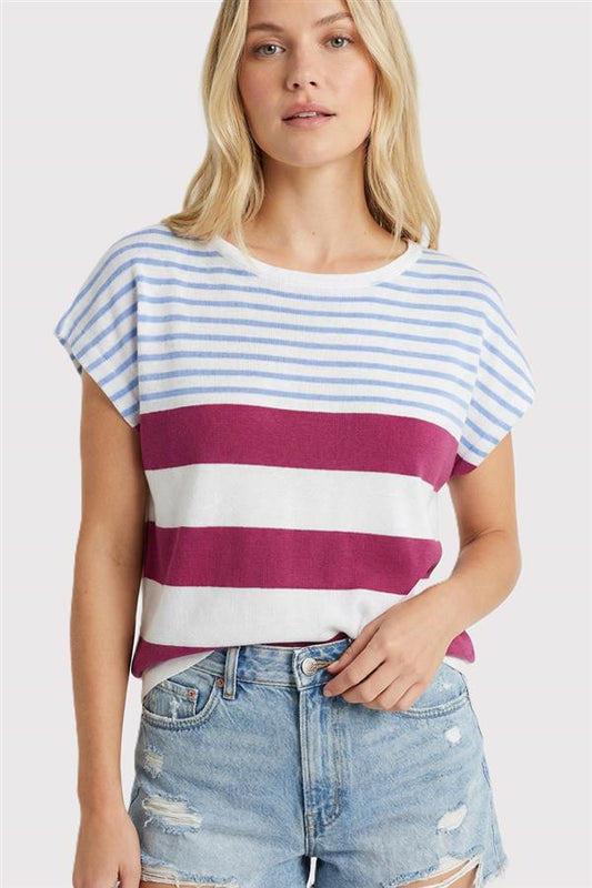 Multi Stripe Sweater Tee