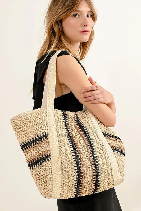 Molly Striped Straw Bag
