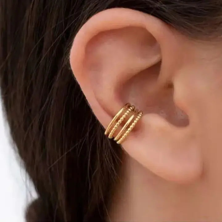 18K Gold Plated Stainless Steel Cuff Wrap Earring Jewelry