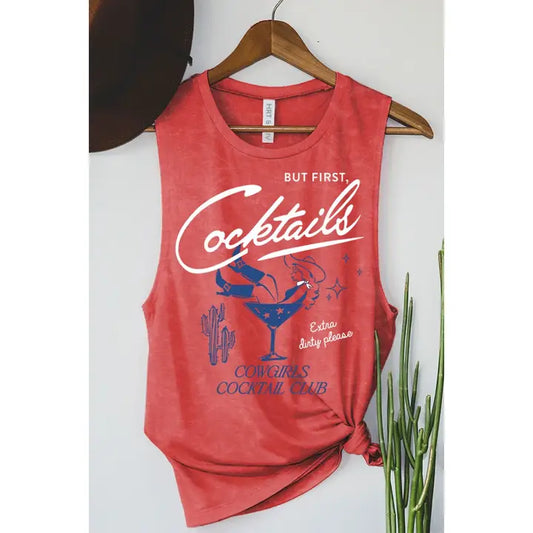 But First Cocktails Mineral Graphic Tank Top