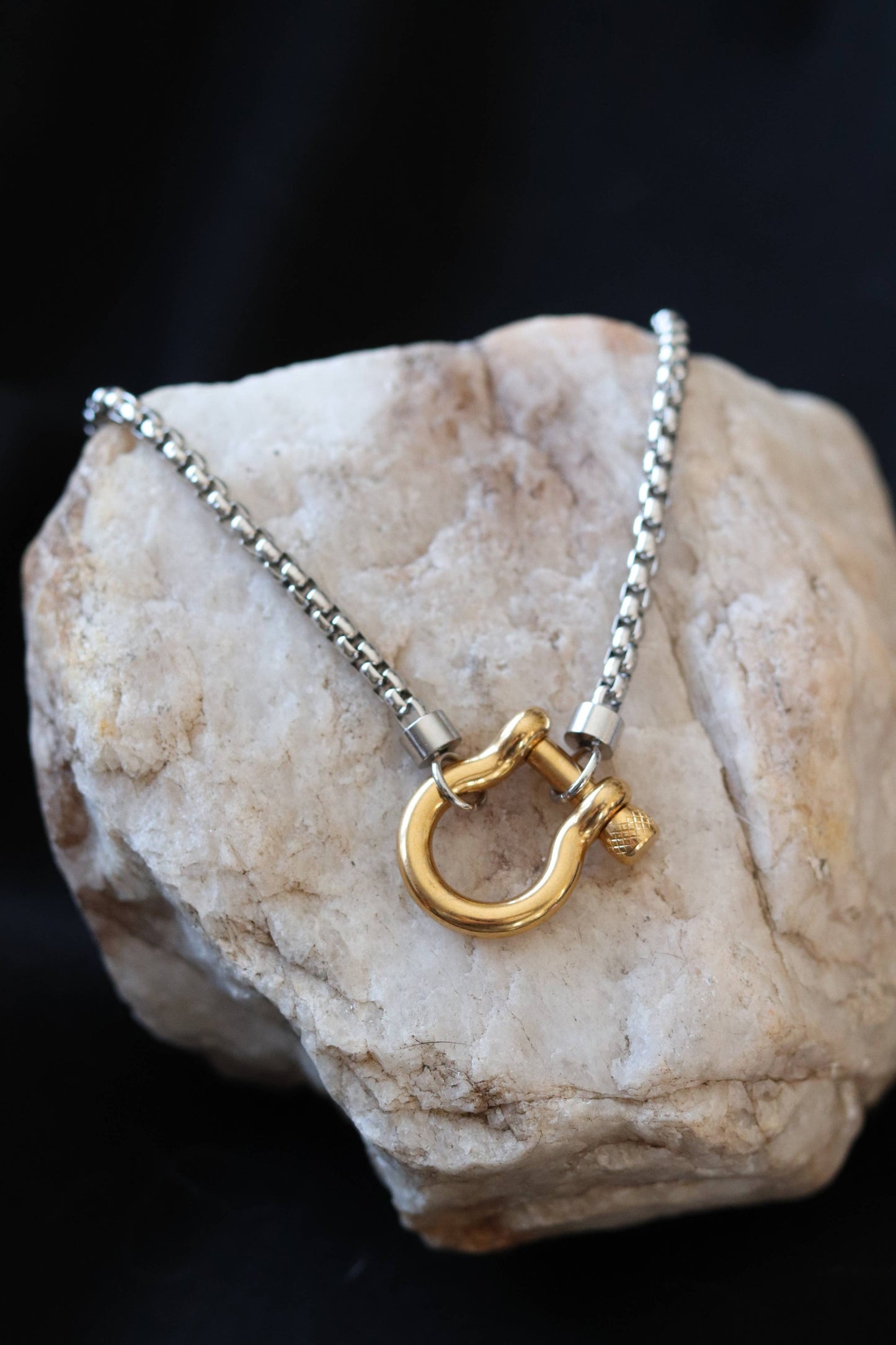 Silver Piper Two Tone Necklace