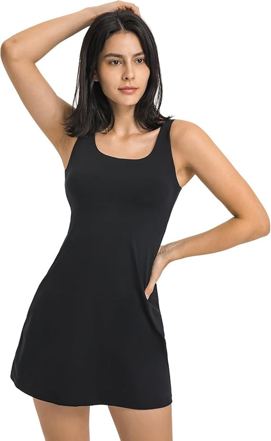 Active Mini Dress W/Built in Shorts