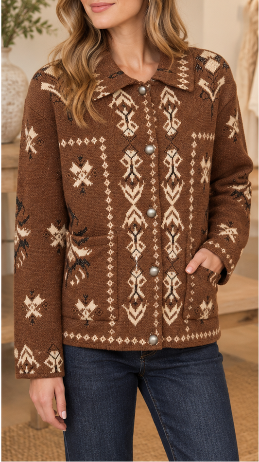 Western Jacquard Cardigan