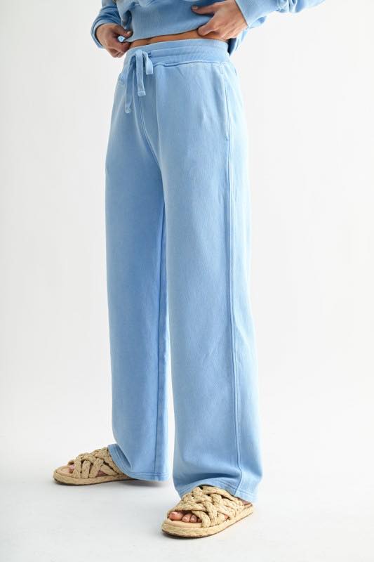Mineral Wash Luxe Wide-Leg Sweatpants