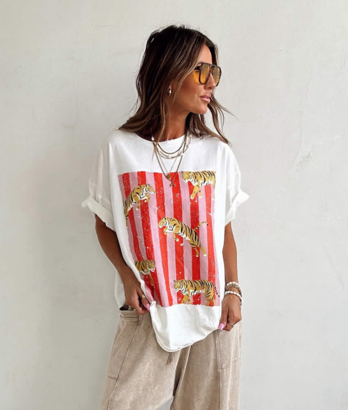 Tiger Elements Graphic Oversized Seamless Box Tee