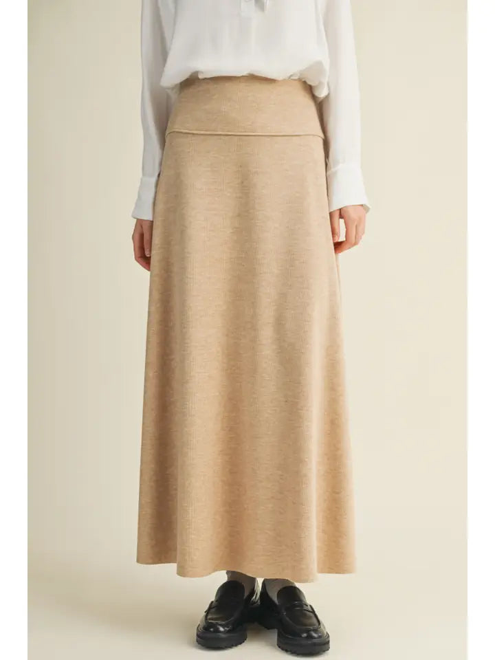 Brushed Rib Maxi Skirt