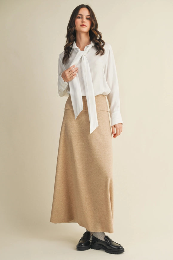 Brushed Rib Maxi Skirt