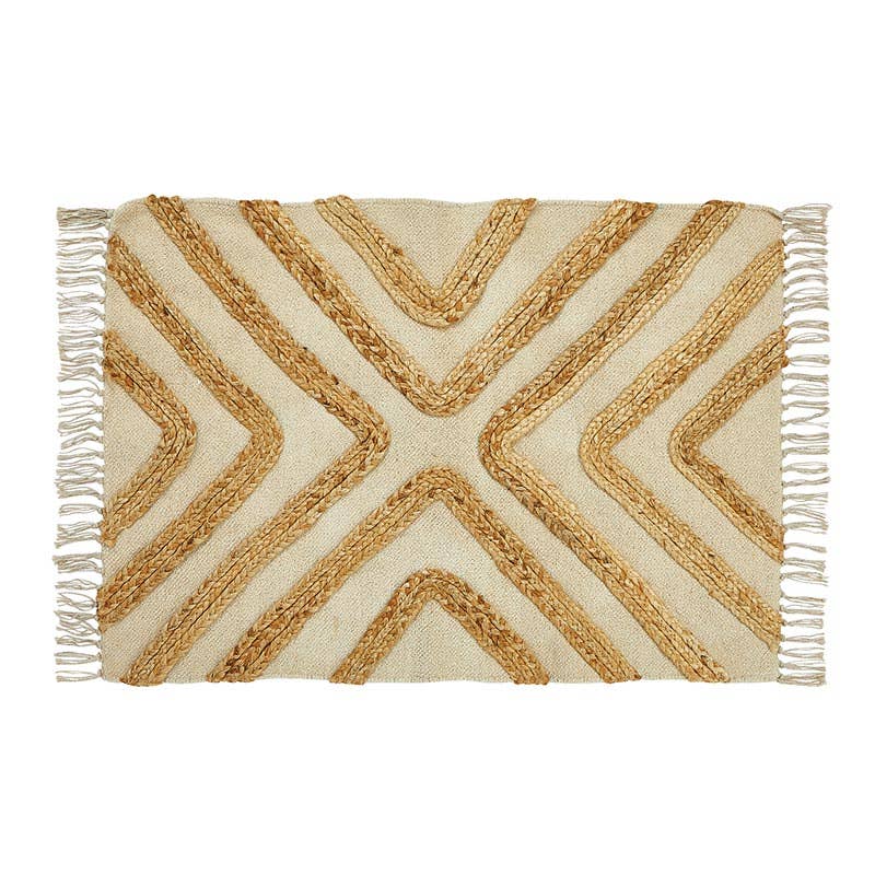 Cotton & Jute Embellished Rug
