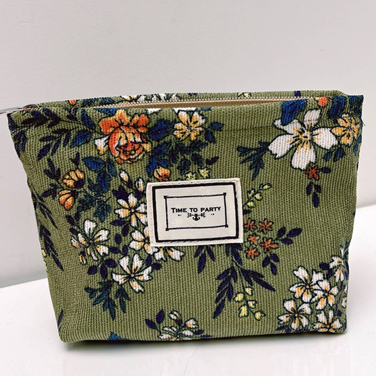 Corduroy Flower Make-Up Bag