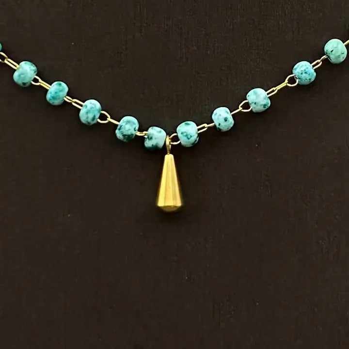 18K Golden Charm Seed Beads Necklace