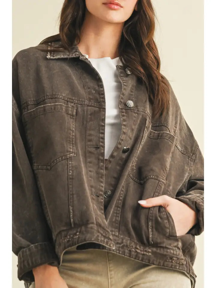 Brown Back Pleated Jacket