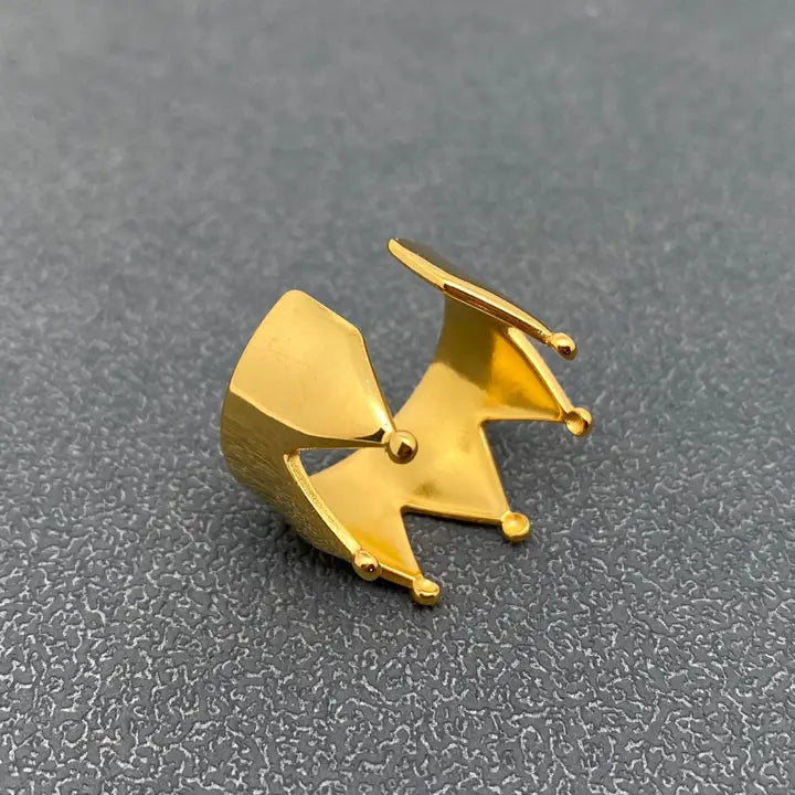 18K Gold Crown Adjustable Ring