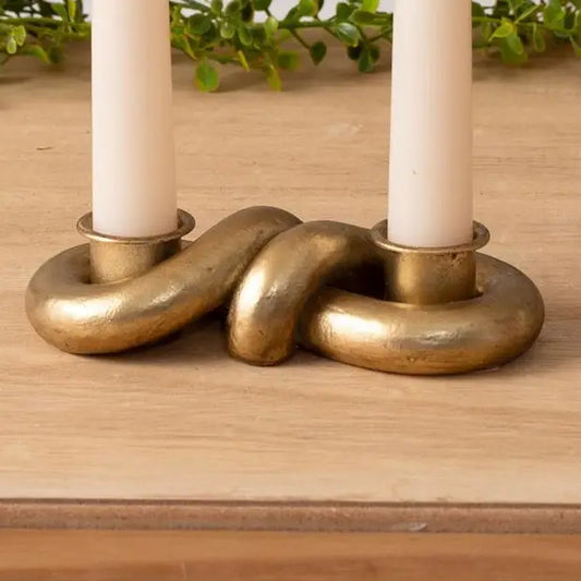 Gold Knot Candle Holder