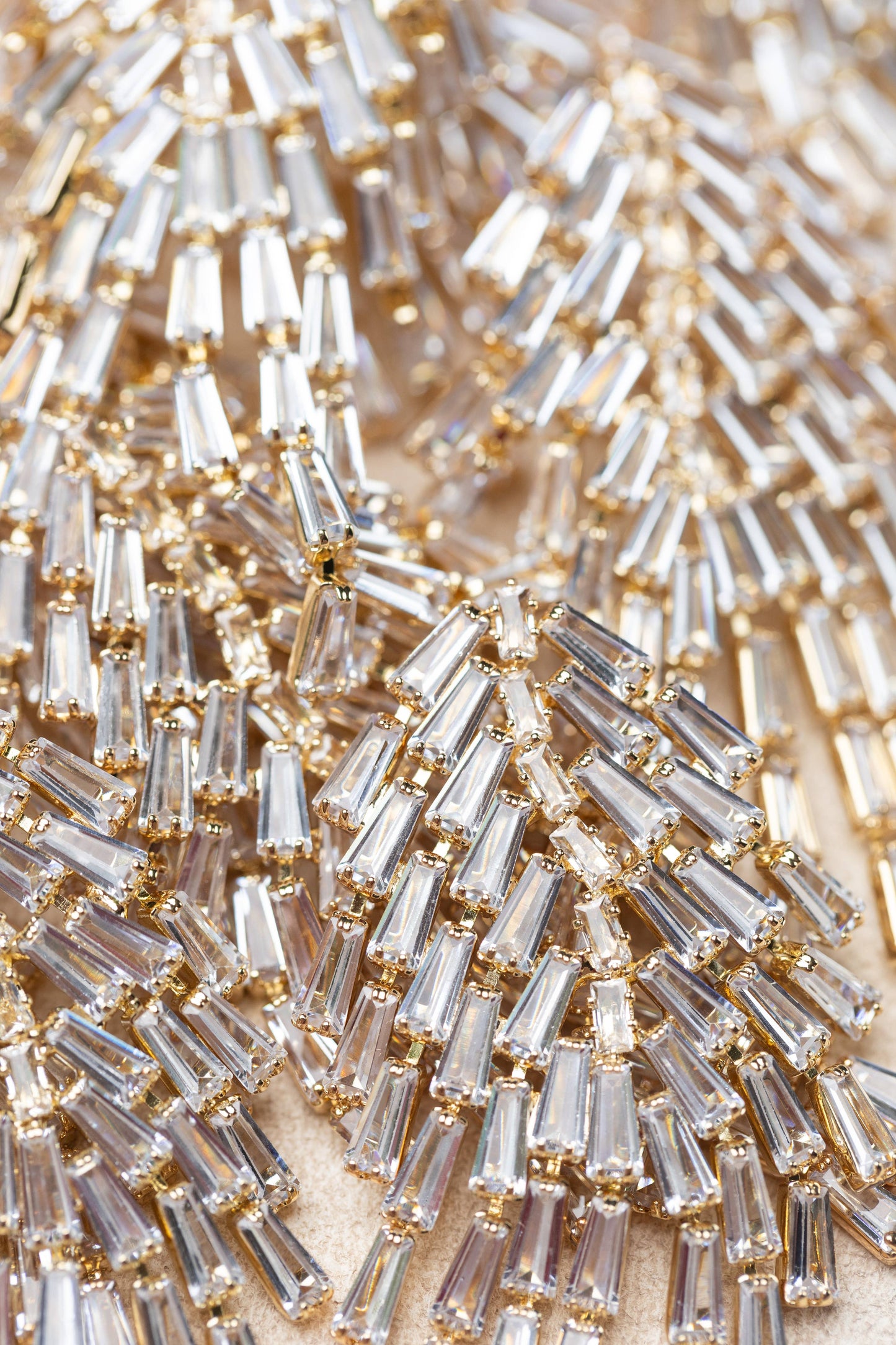 Crystal Waterfall Maxi Tassel Holiday Statement Earrings