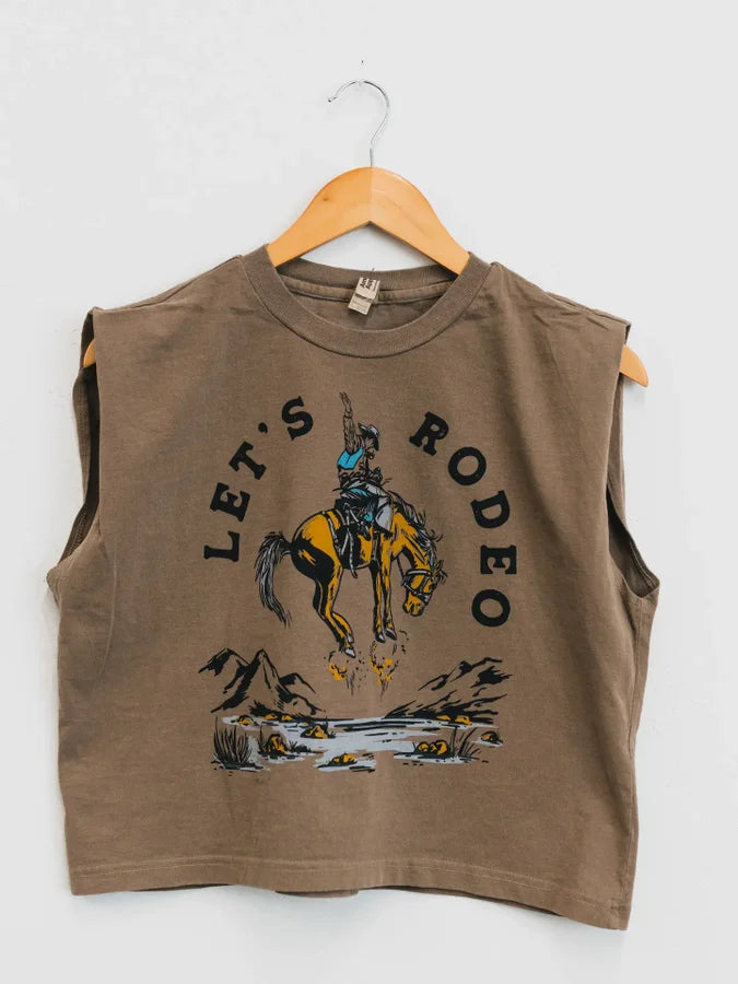 Let's Rodeo Ladies Muscle Tee
