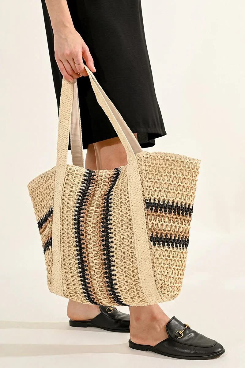 Molly Striped Straw Bag