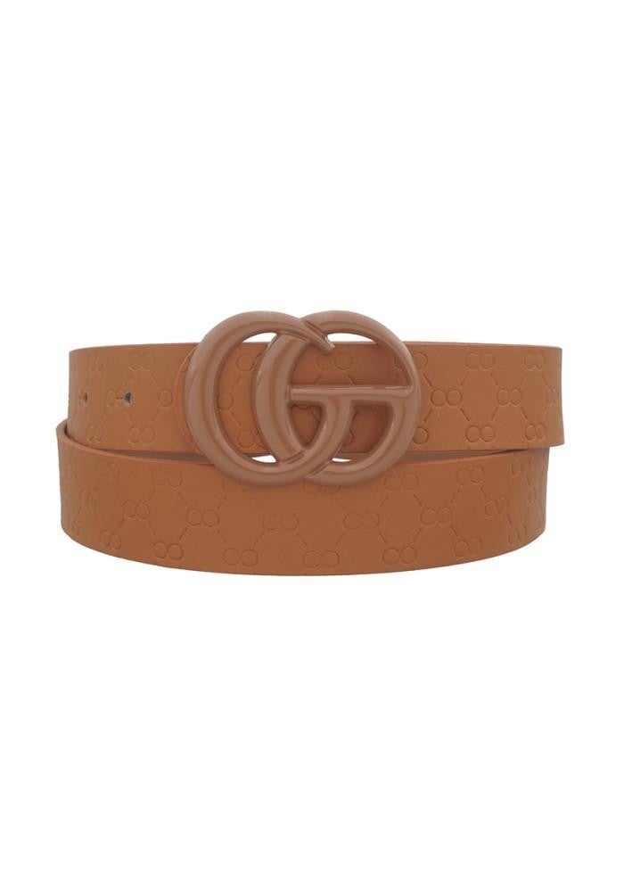 Go Buckle Embossed Print Belt