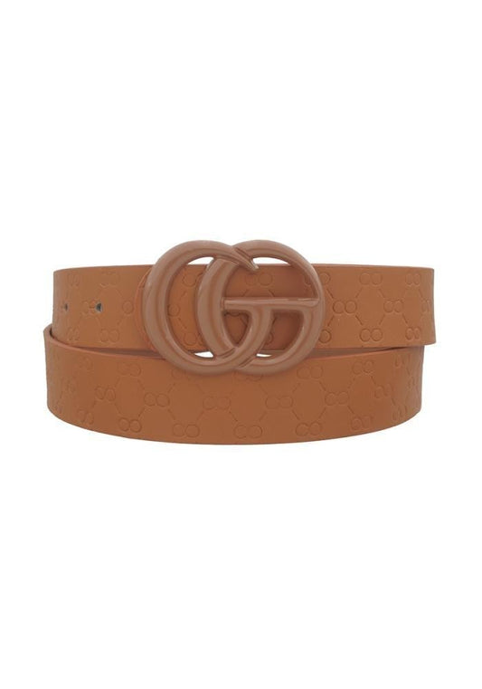 Go Buckle Embossed Print Belt