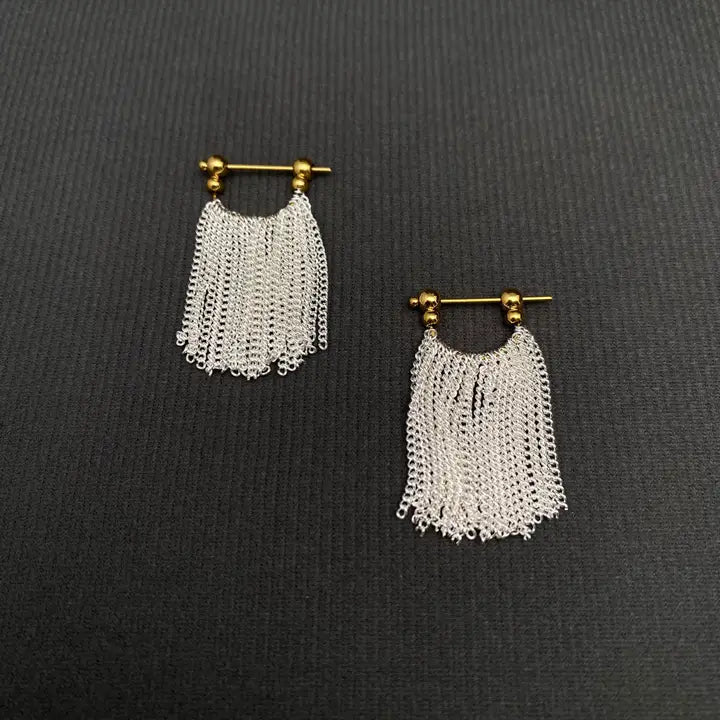 Chain Fringe 18K Gold Earrings