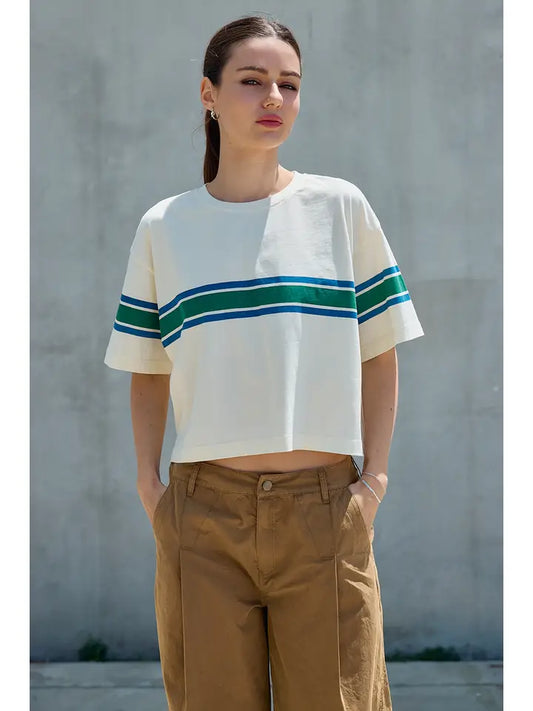 Retro Stripe Boxy Tee