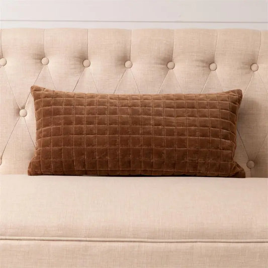 Quilted Velvet Coffee Pillow
