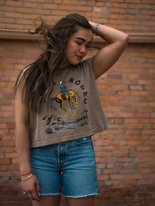 Let's Rodeo Ladies Muscle Tee