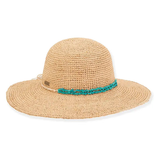 Raffia Floppy Turquise Hat
