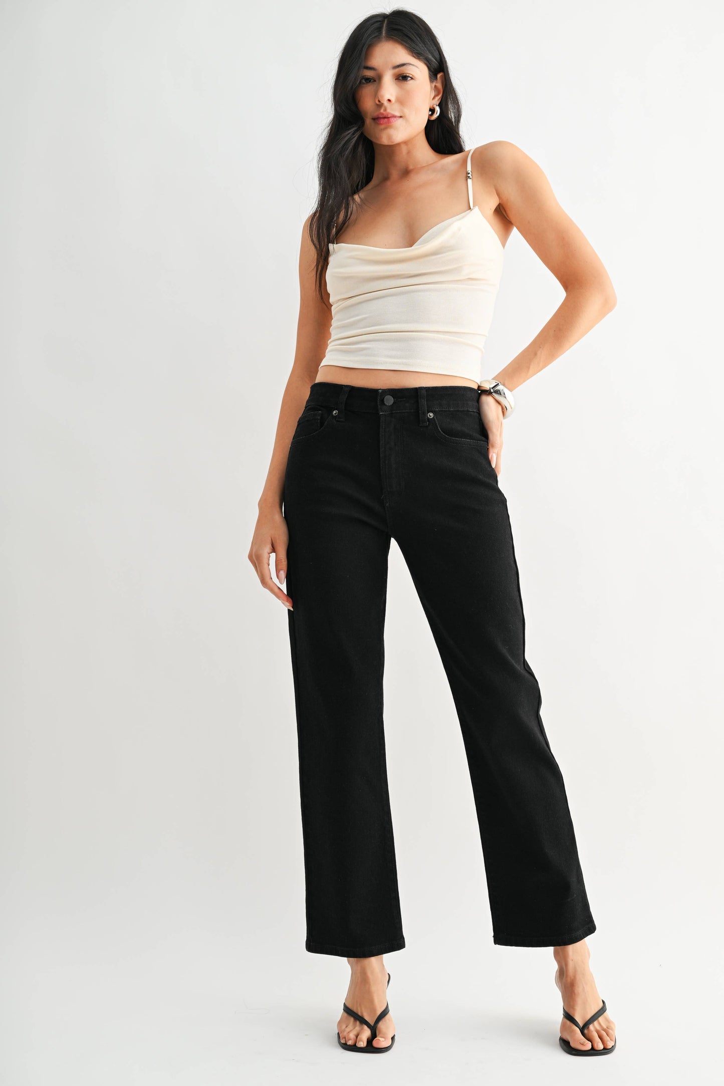 Just USA Black 90's Stretch Straight Jeans