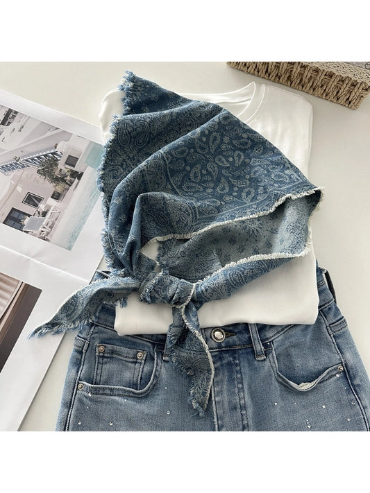 Scarvii - Unisex Vintage Frayed Triangle Scarf