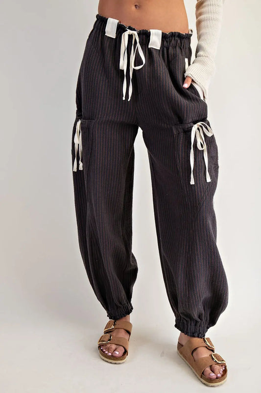 Striped Drawstring Jogger Pants